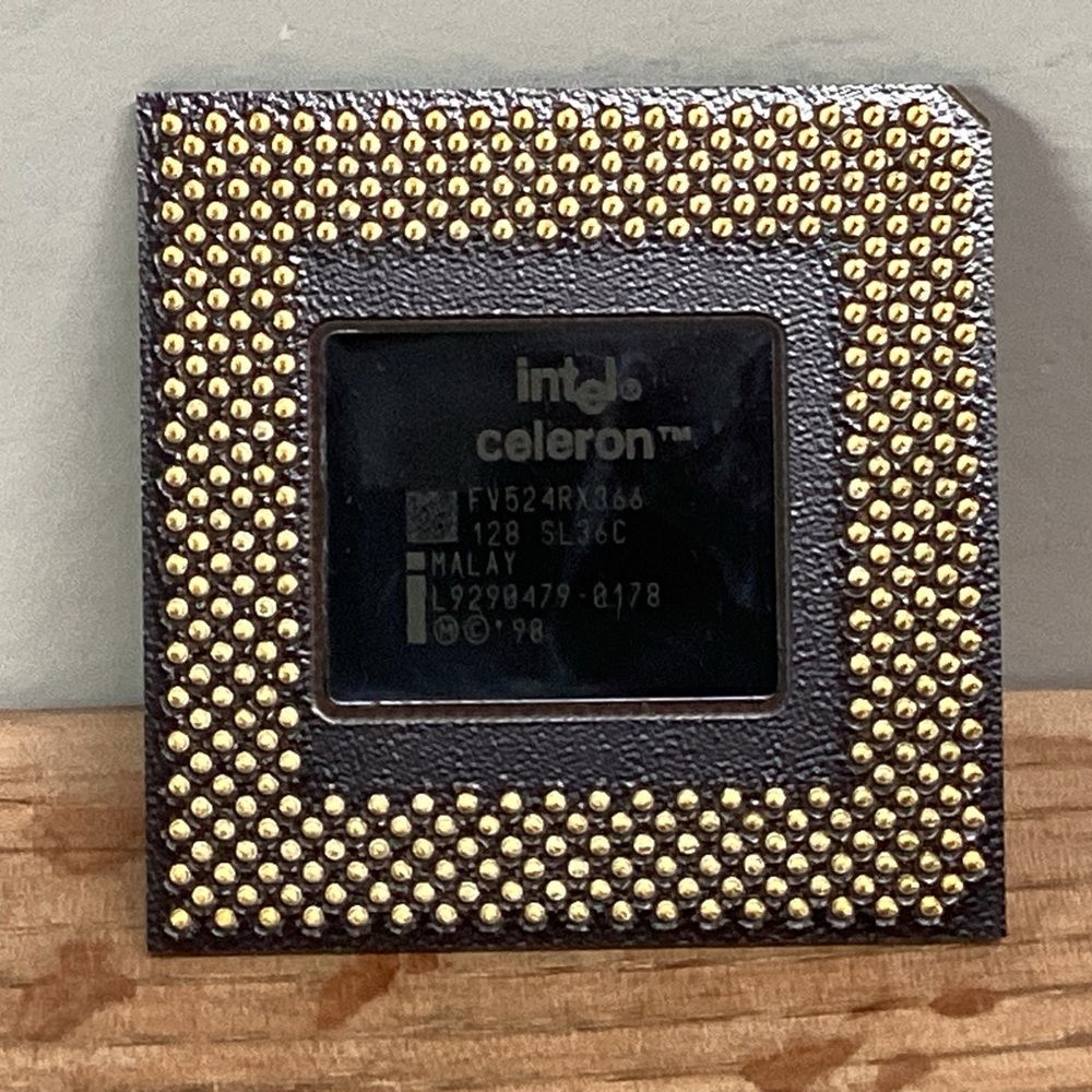 🟡 Vintage Intel Celeron Computer Chip - Contains Real Gold - Collectible